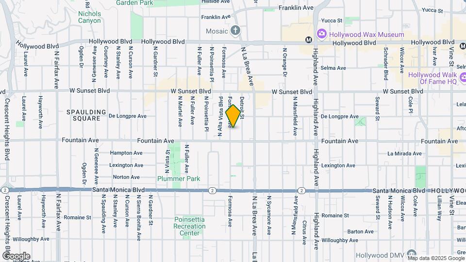 1322 N Formosa Ave, Unit 2nd Floor Map and Location Details