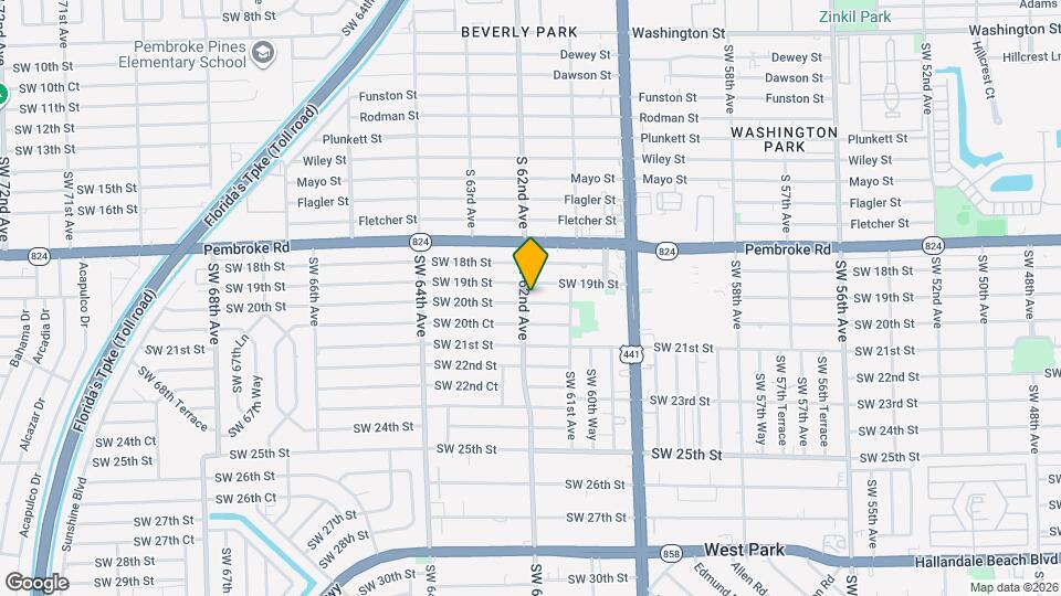 6137 SW 20th St Map and Location Details