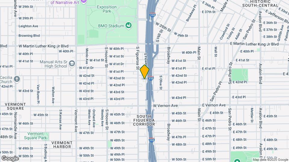 4217 S Flower St Map and Location Details