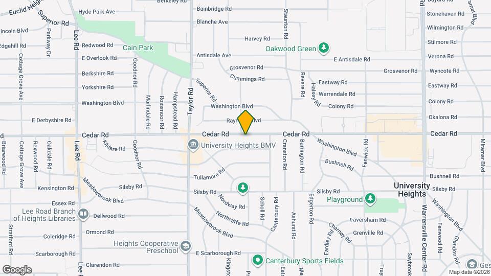 13582 Cedar Rd, Unit Downstairs Mapa y Detalles de la Ubicación