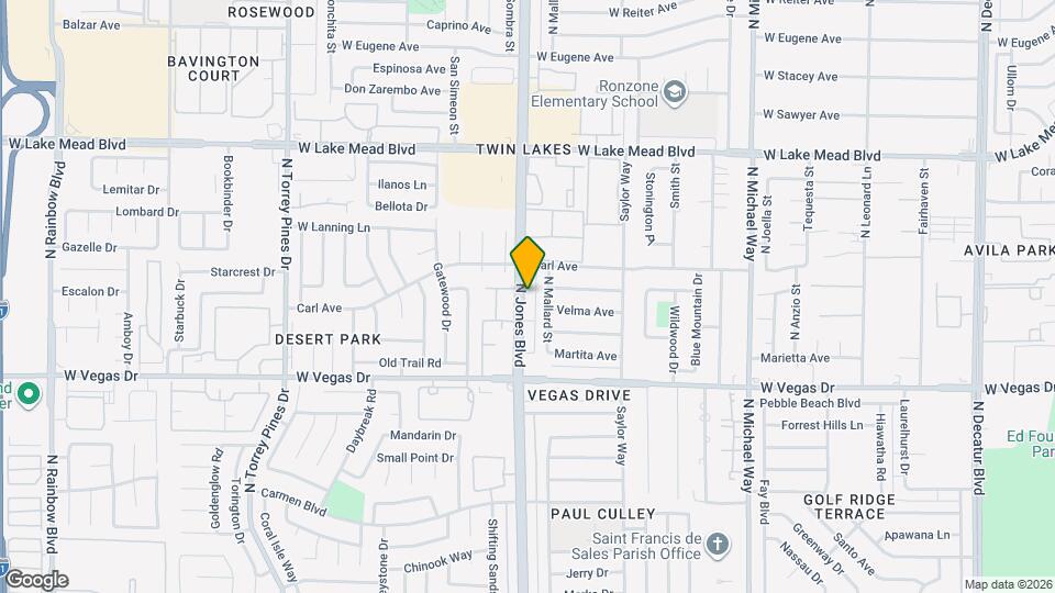 1822 N Jones Blvd Map and Location Details