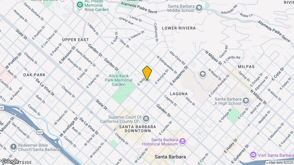 1325 Laguna St Map and Location Details