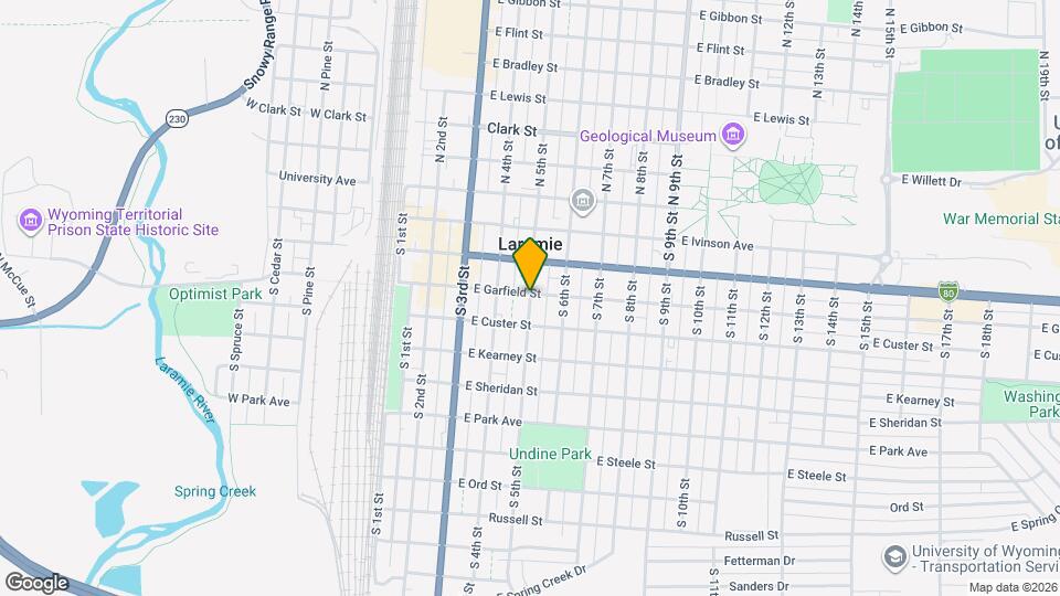 500 E Garfield St Map and Location Details