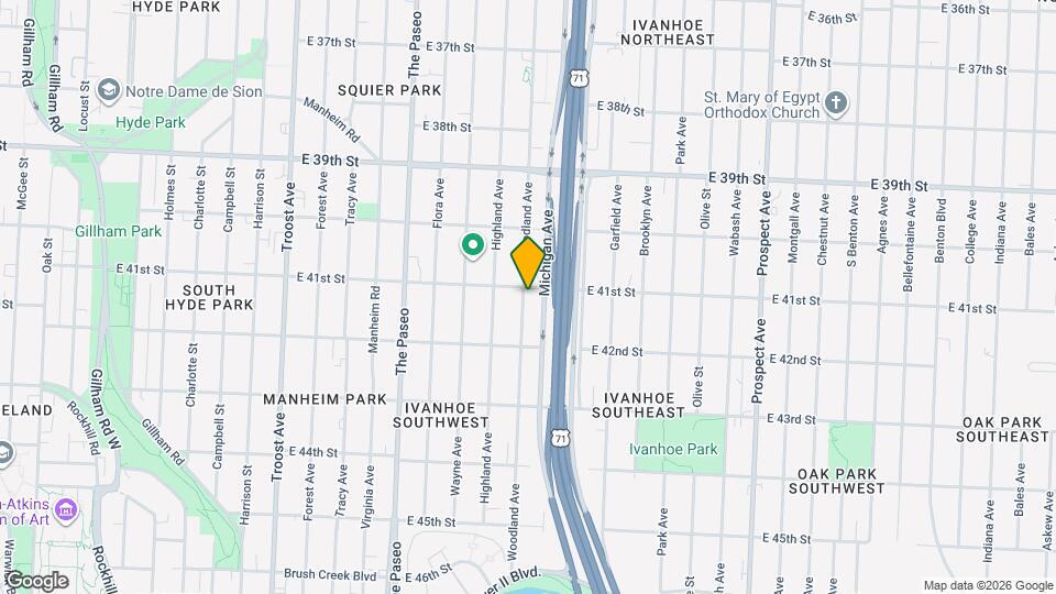 4107 Woodland Ave Mapa y Detalles de la Ubicación