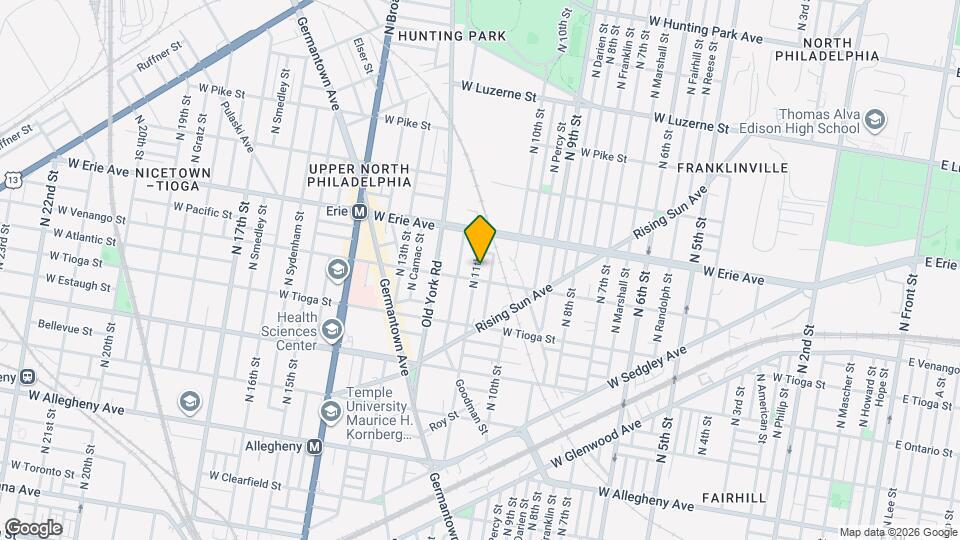 3611 N 11th St Map and Location Details