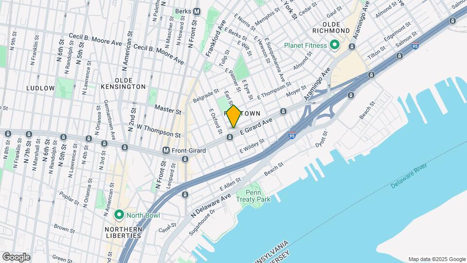 411 E Girard Ave, Unit Unit 1 Map and Location Details