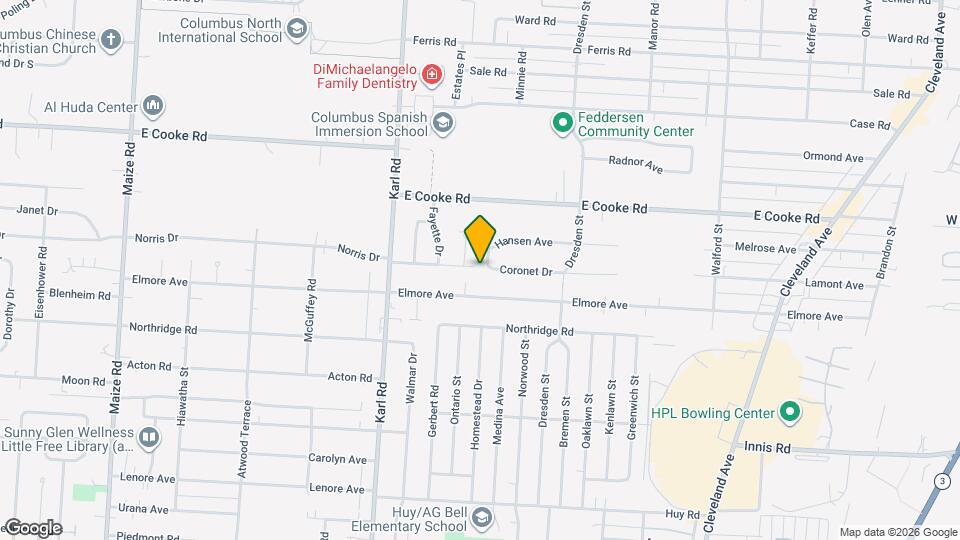 1552 Hansen Ave Map and Location Details