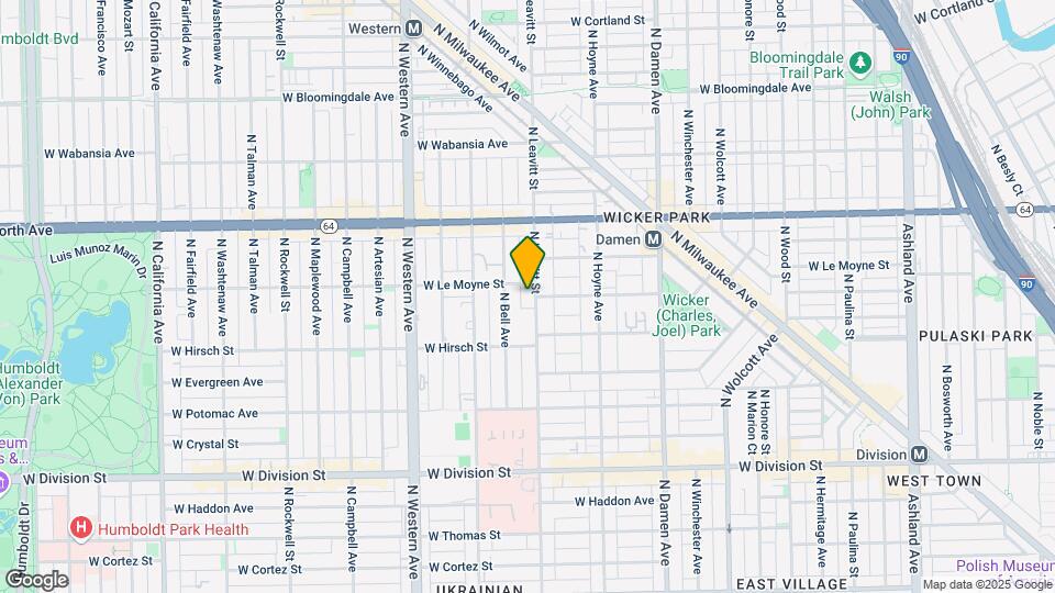 1450 N Leavitt St, Unit 2F Map and Location Details