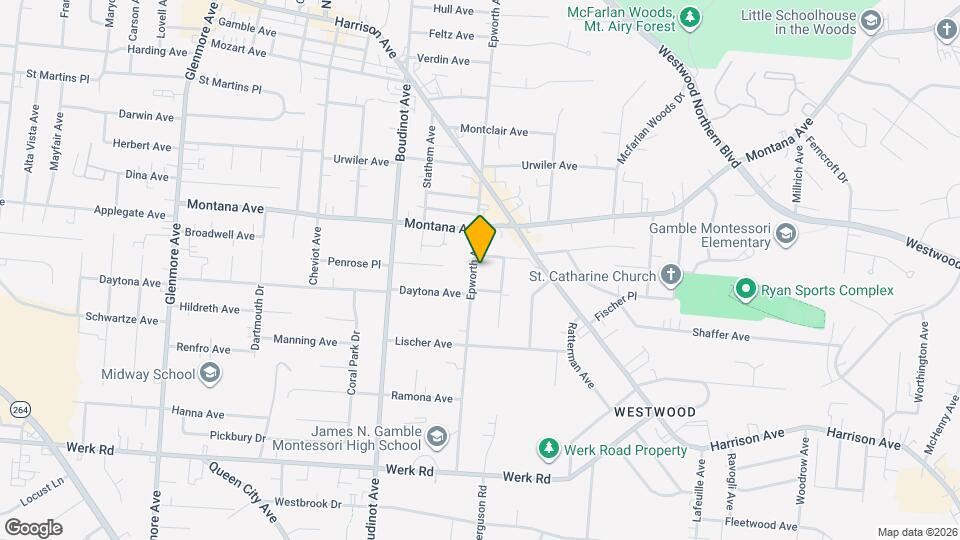 3318 Epworth Ave, Unit 1st floor -3318 Epworth Mapa y Detalles de la Ubicación