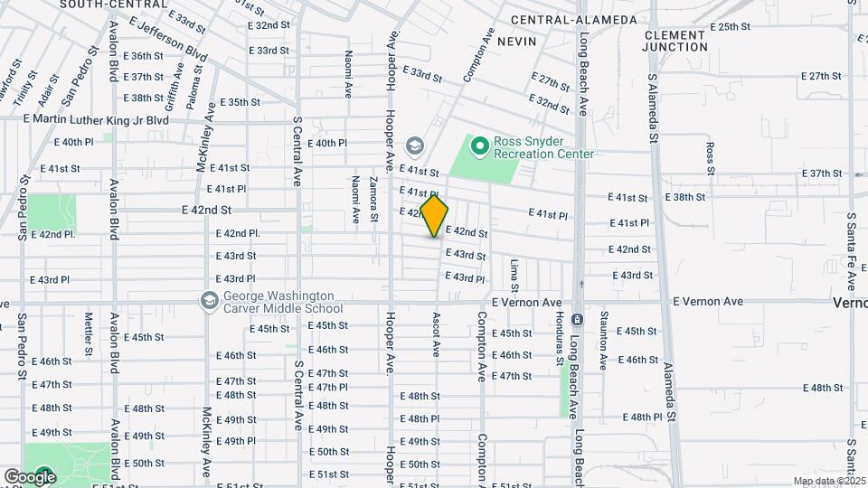 1358 E 42nd Pl, Unit B Map and Location Details