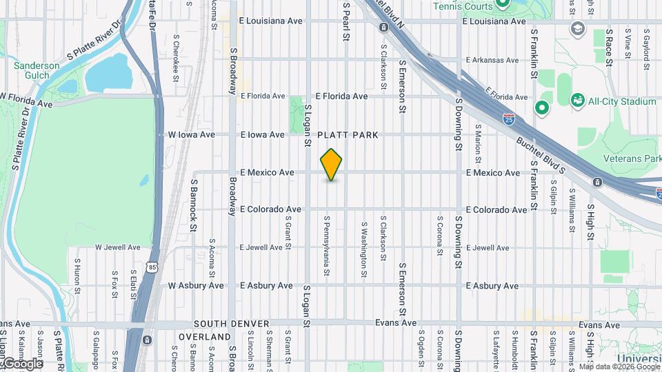 1732 S Pennsylvania St Map and Location Details