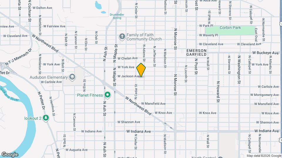 1307 W Jackson Ave Map and Location Details