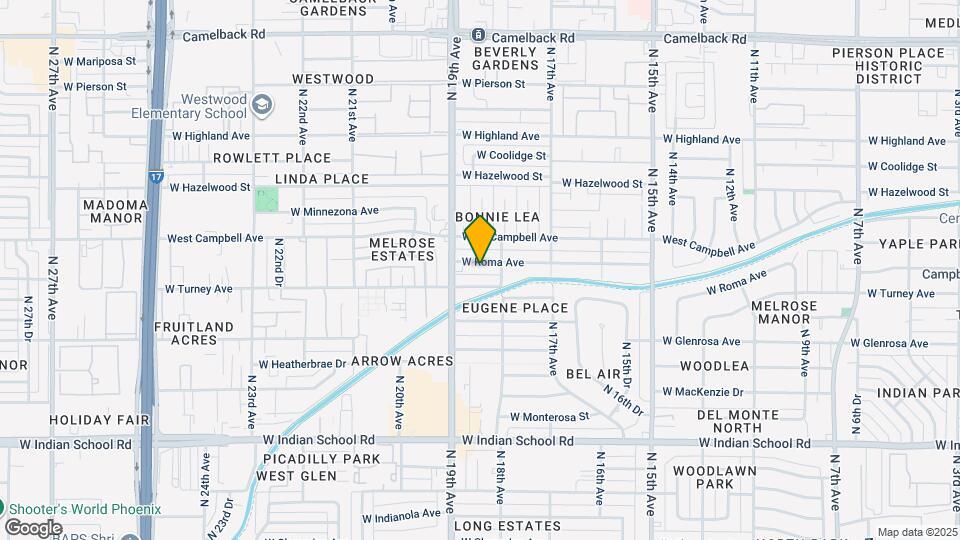 1821 W Roma Ave Map and Location Details