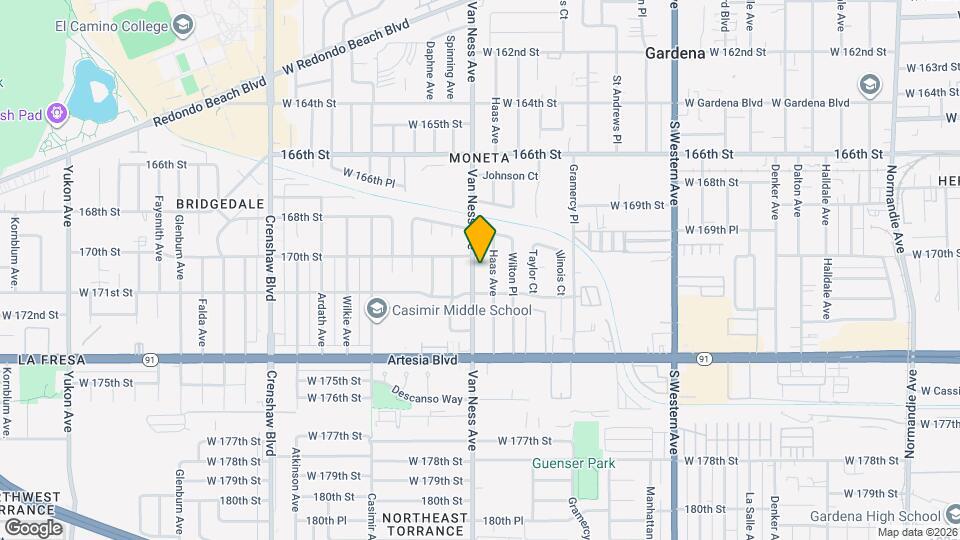 17016 Van Ness Ave Mapa y Detalles de la Ubicación