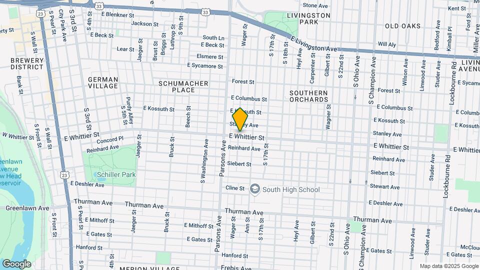 572 E Whittier St Mapa y Detalles de la Ubicación