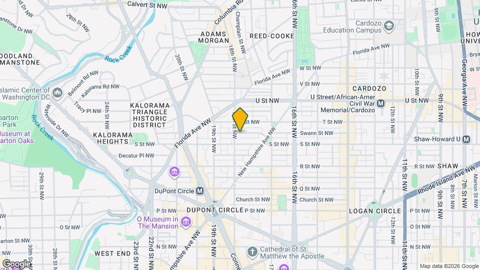 1758 Swann St NW, Unit B Map and Location Details