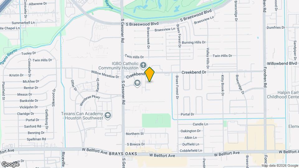 10733 Braes Bend Dr Map and Location Details