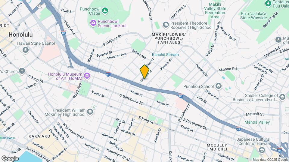 1429 Liholiho St Map and Location Details