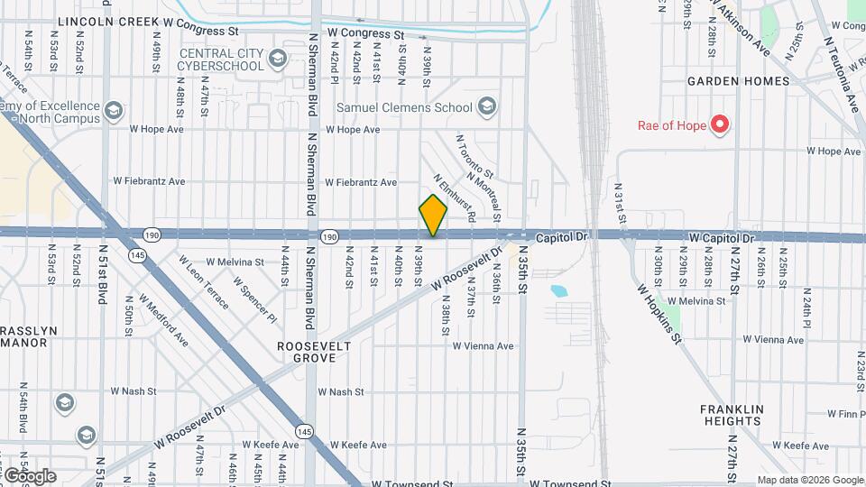 3819 W Capitol Dr Mapa y Detalles de la Ubicación