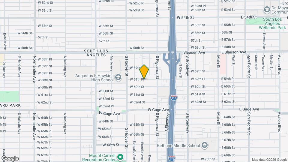 620 1/2 W 59th Place Unit Map and Location Details