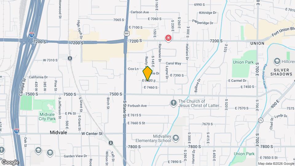 118 E 7420 S, Unit Basement unit Map and Location Details