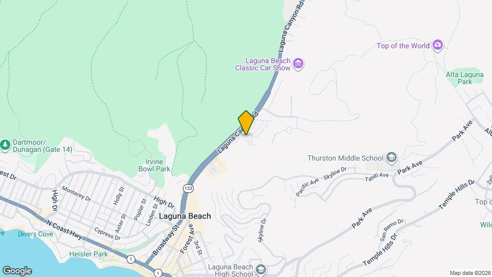 1133 Laguna Canyon Rd Mapa y Detalles de la Ubicación