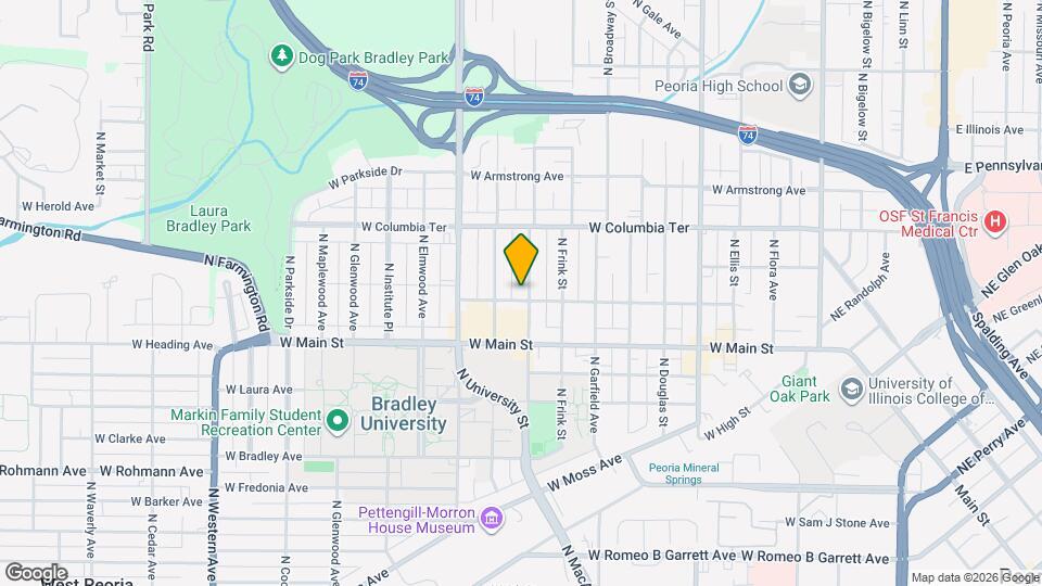 1105 N Bourland Ave Map and Location Details