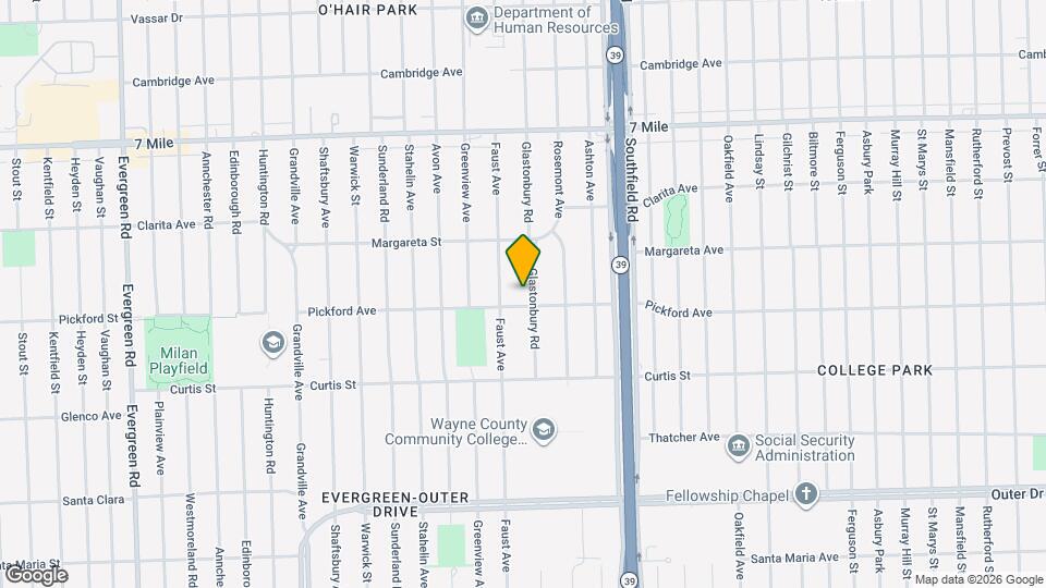 18417 Glastonbury Rd Map and Location Details