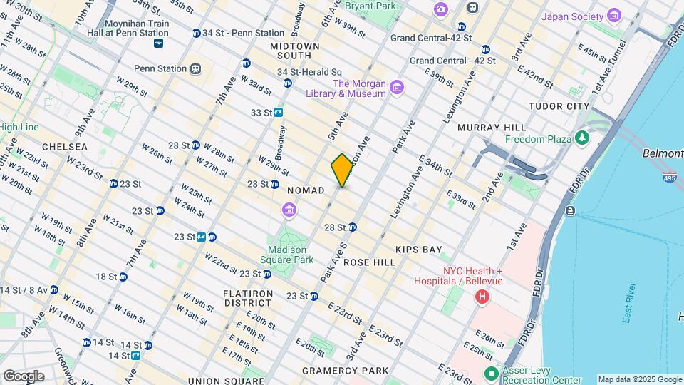 121 Madison Ave Map and Location Details