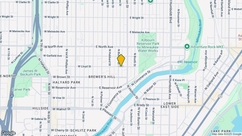 411 E Lloyd St Map and Location Details