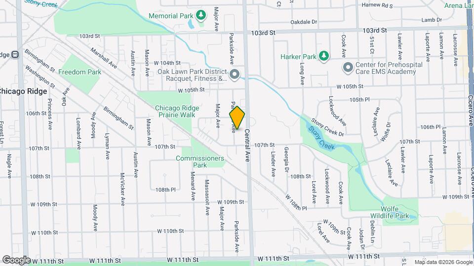 10625 Parkside Ave Map and Location Details