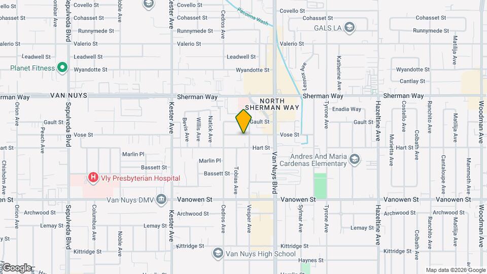 14612 Vose St, Unit Junior ADU Mapa y Detalles de la Ubicación