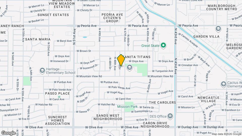 9833 N 47th Dr Mapa y Detalles de la Ubicación