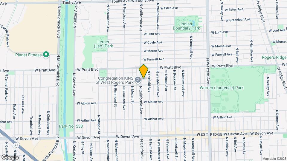 6715 N California Ave Map and Location Details