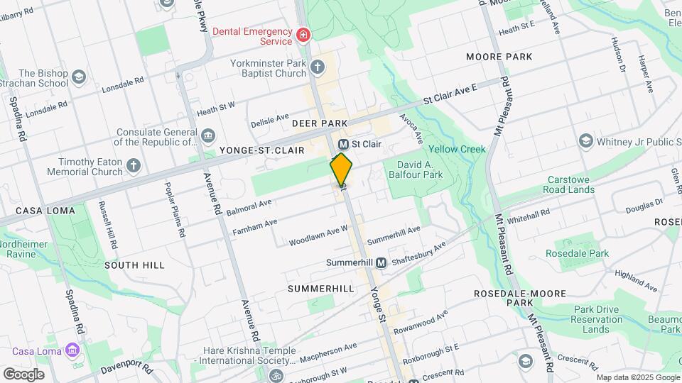 1360 Yonge St Map and Location Details