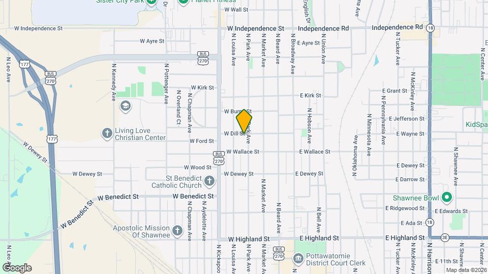 317 W Dill St Map and Location Details