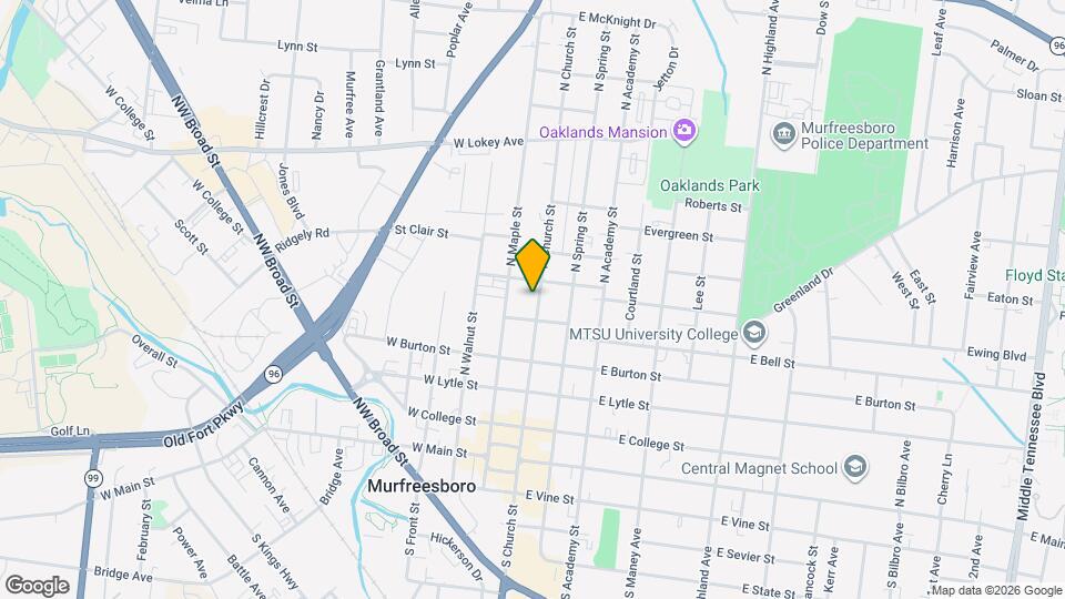 511 N Church St Map and Location Details