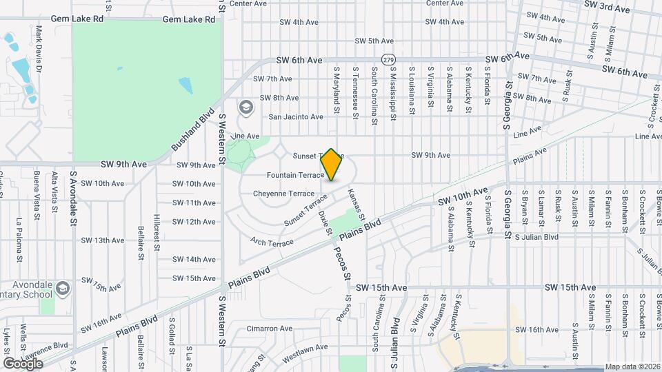 701 Sunset Terrace Map and Location Details