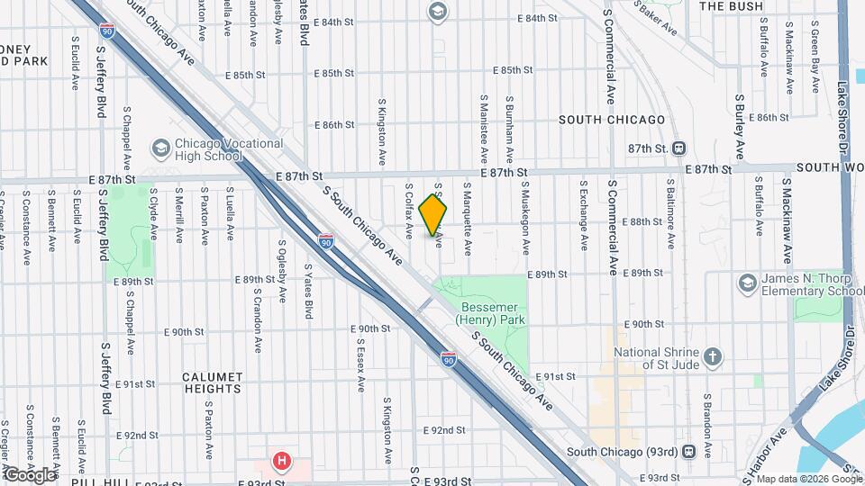 8818 S Saginaw Ave, Unit First floor uni Mapa y Detalles de la Ubicación