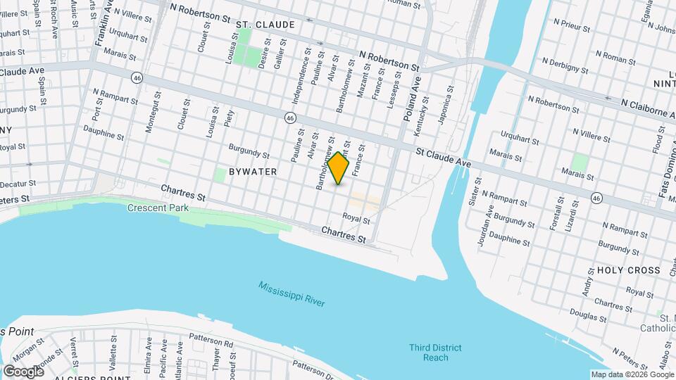 4101 Dauphine St, Unit 4101-B Map and Location Details
