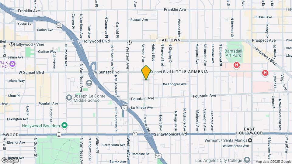 1406 N Serrano Ave, Unit 104 Mapa y Detalles de la Ubicación