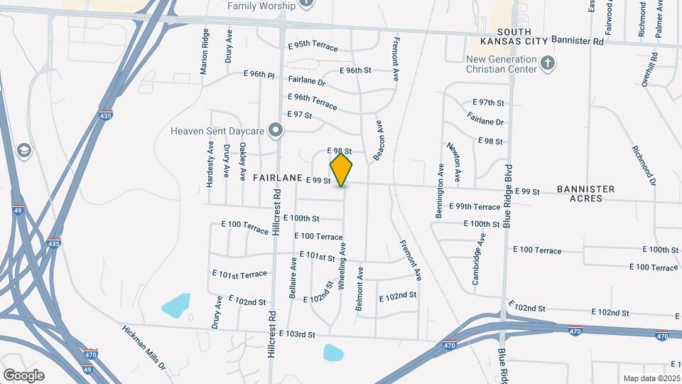 9904 Wheeling Ave Map and Location Details