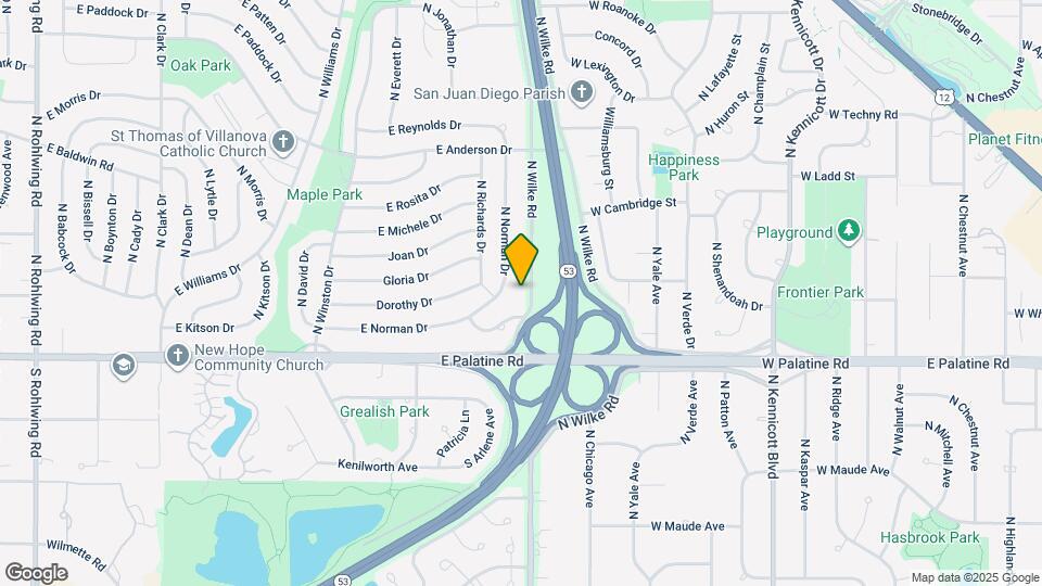 104 N Wilke Rd Map and Location Details