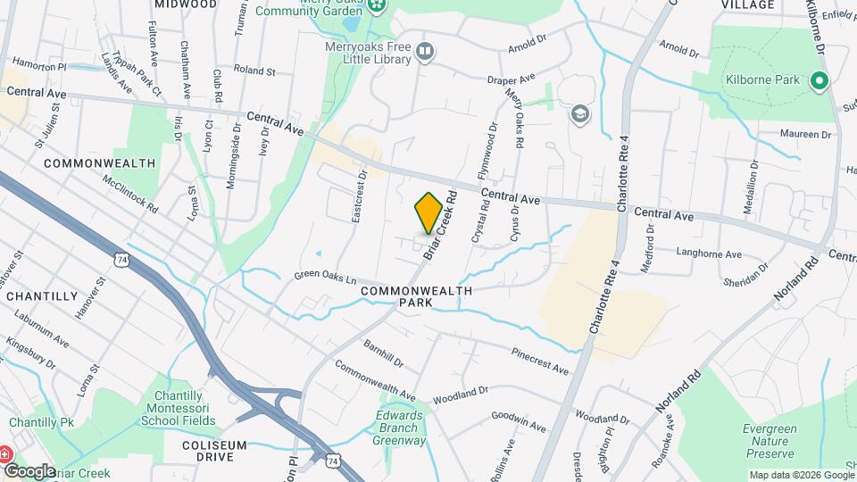 1457 Briar Creek Rd Map and Location Details