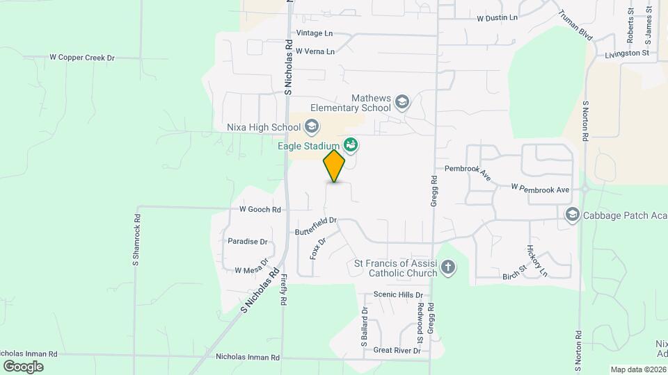 1256 W Bluegrass Rd Mapa y Detalles de la Ubicación