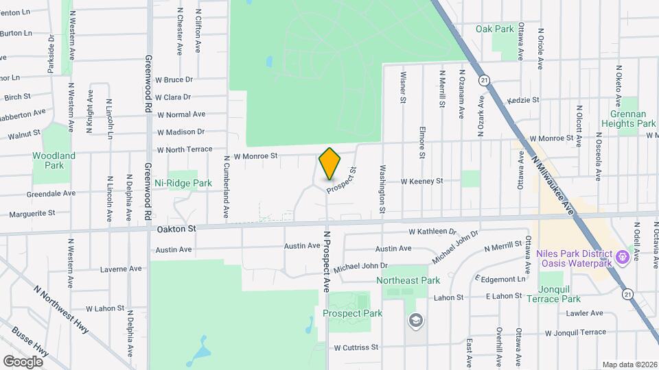 8050 Prospect St Map and Location Details