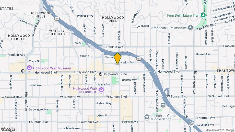 1725 N Gower St Map and Location Details