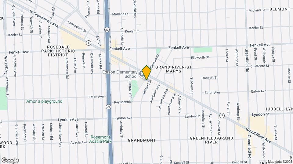 14747 Rutland St Map and Location Details