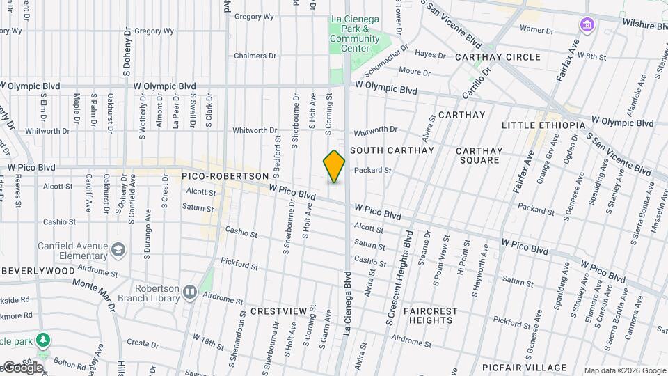 1250 S Corning St Map and Location Details