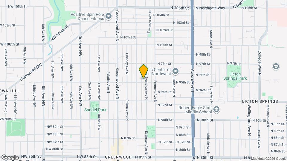 9501 Evanston Ave N Map and Location Details